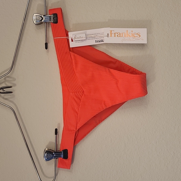 NWT Frankie's Bikinis Grace Bright Neon Coral Bottoms Only XS, L, XL available - Picture 2 of 4